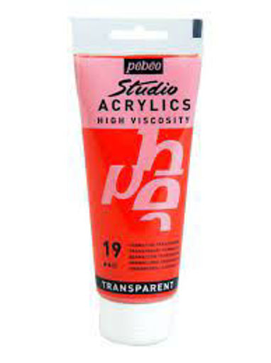 Picture of Acrylic 100ml Transparent Vermillion Pebeo