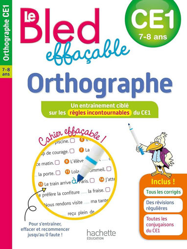 Picture of Bled Effacable Orthographe CE1 Hachette