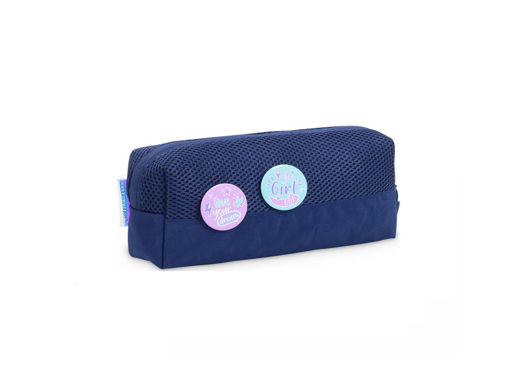 Picture of Pencil Case 1 Comp Navy Blue Girls Marshmallow