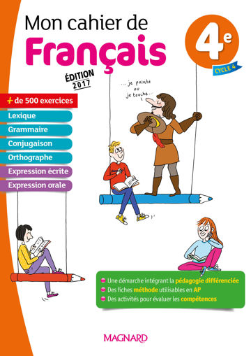 Picture of Mon cahier de francais 4eme 2017 magnard
