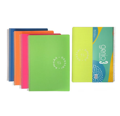 Picture of 3 Subjects Spiral 120 Sheets Fluo 70gr Lined Genio