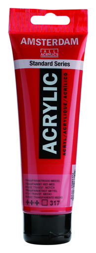 Picture of Acrylic 120ml Transparent Red Medium Amsterdam
