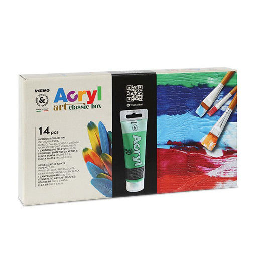 Picture of Acrylic Set 75ml 8colors With Materials Primo