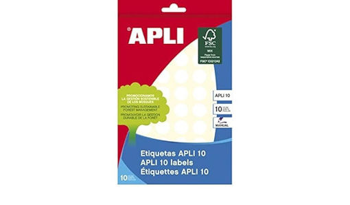 Picture of APLI Office label Stickers 770pcs White 13mm Round