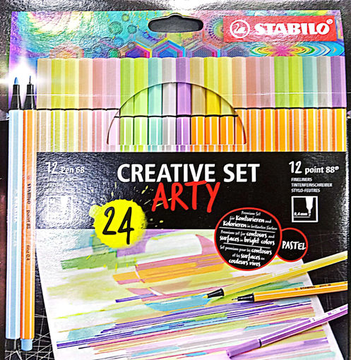 Picture of Assorted Pack 24pcs Pastel Stabilo Pen 68&Point 88