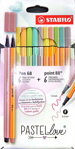 Picture of Assorted Pack 6colors Pastel (0.4&1)mm Stabilo Pen