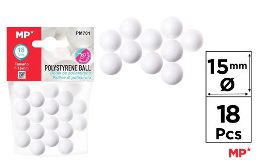Picture of Ball (Set of 18) White 15mm Polysterene MP