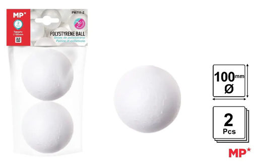Picture of Ball (Set of 2) White 100mm Polysterene MP