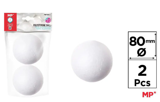 Picture of Ball (Set of 2) White 80mm Polysterene MP