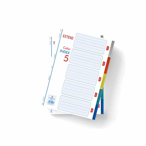 Picture of Separators A4 5parts Colored Plastic Extend