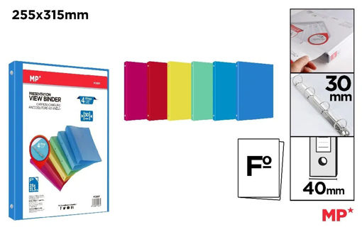 Picture of Binder 4rings 24x32cm 30mm Plastic MP