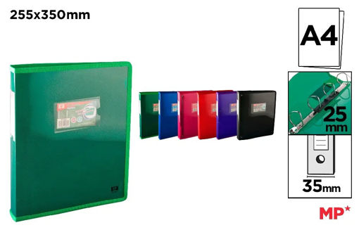 Picture of Binder 4rings A4 25mm Plastic With Label MP