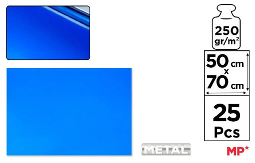 Picture of CardBoard 50x70cm Blue 250gr Metallic