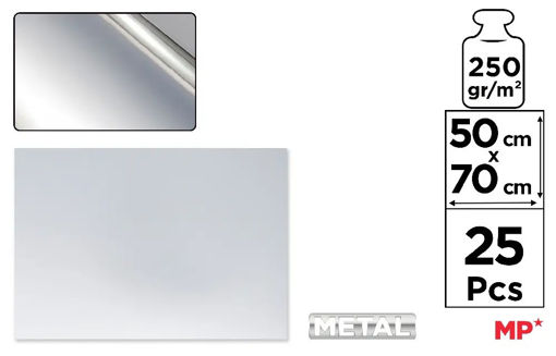 Picture of CardBoard 50x70cm Silver 250gr Metallic