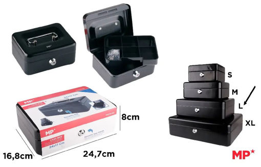 Picture of Cash Box 17x24.5cm Black Metal MP