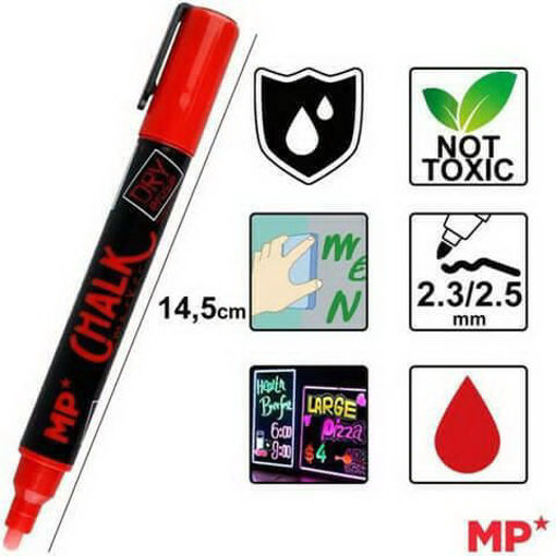 Picture of Chalk Marker Red (2.3-2.5)mm Erasable MP