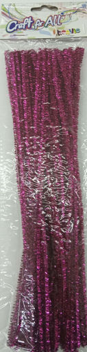 Picture of Chenille Stems 48pcs Fuschia 30cm Glitter Craft fo