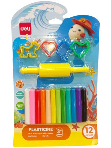 Picture of Clay (Set of 12) Colors 160gr + Accessories Deli