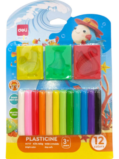 Picture of Clay (Set of 12) Colors 160gr + Accessories Deli