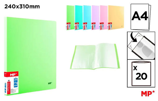 Picture of Clear Book A4 20pockets Pastel MP