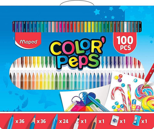 Picture of Coloring Set 100colors Felt+Wax Maped