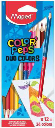 Picture of Colour Pencil 12pcs 24colors Twin Tip Maped
