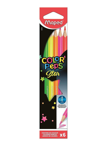 Picture of Colour Pencil 6colors Neon Color Peps Maped