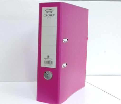 Picture of Binder With Lever A4 8cm Pink Cardboard Crown
