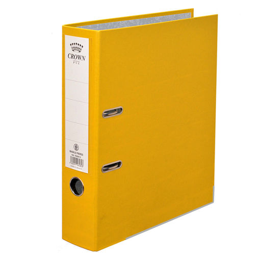 Picture of Crown Binder with lever File 8cm A4 Yellow Card bo