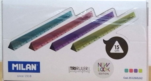 Picture of Plastic Ruler 15cm Assorted Colors Triangle Milan