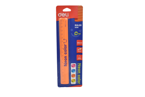 Picture of Plastic Ruler 18cm Neon Color Deli