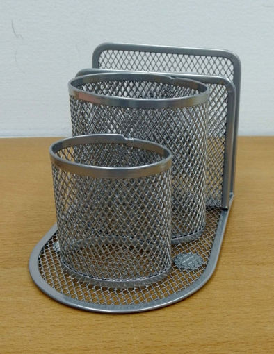 Picture of Desk Organizer 3Parts Silver Metal