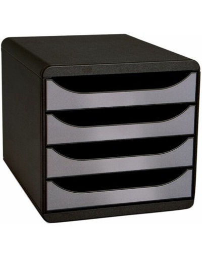Picture of Drawer Box 28x34cm Black 4 Drawers Exacompta