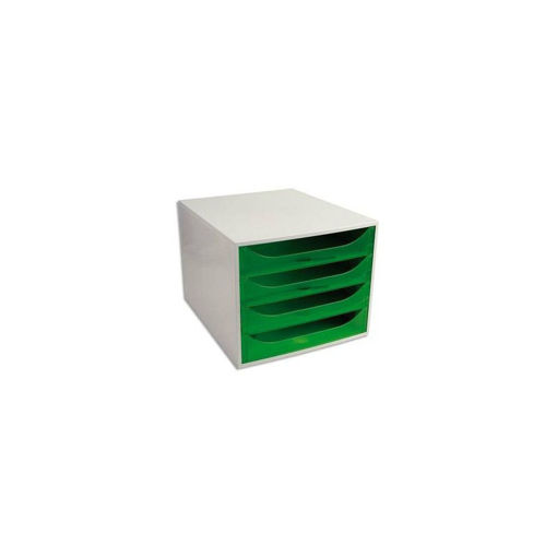 Picture of Drawer Box 28x34cm Green 4 Drawers Exacompta