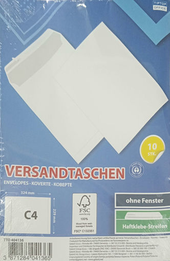 Picture of Envelopes 23x33cm (Set of 10) White Tip Top