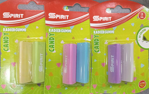 Picture of Eraser Medium (Set of 2) Neon Color Triangle Spiri