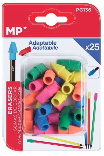 Picture of Eraser Small (Set of 25) Assorted Colors Top Pen M