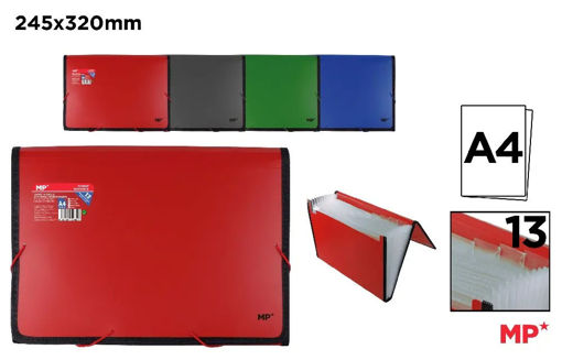 Picture of Expanding file A4 13 Pockets Assorted Colors With