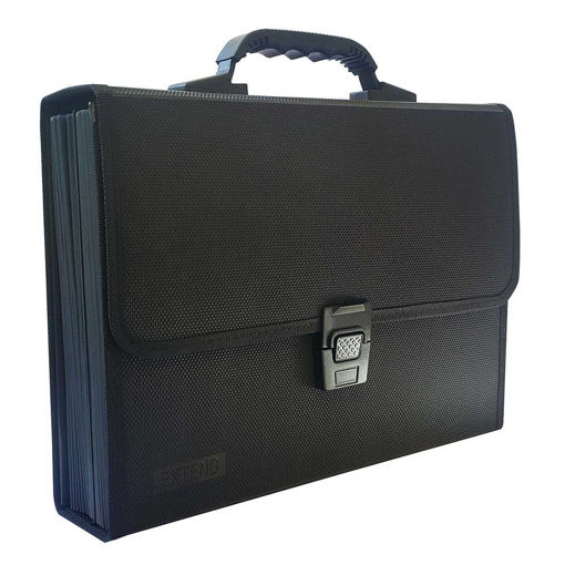 Picture of Expanding file Bag with handle A4 24Pockets Black