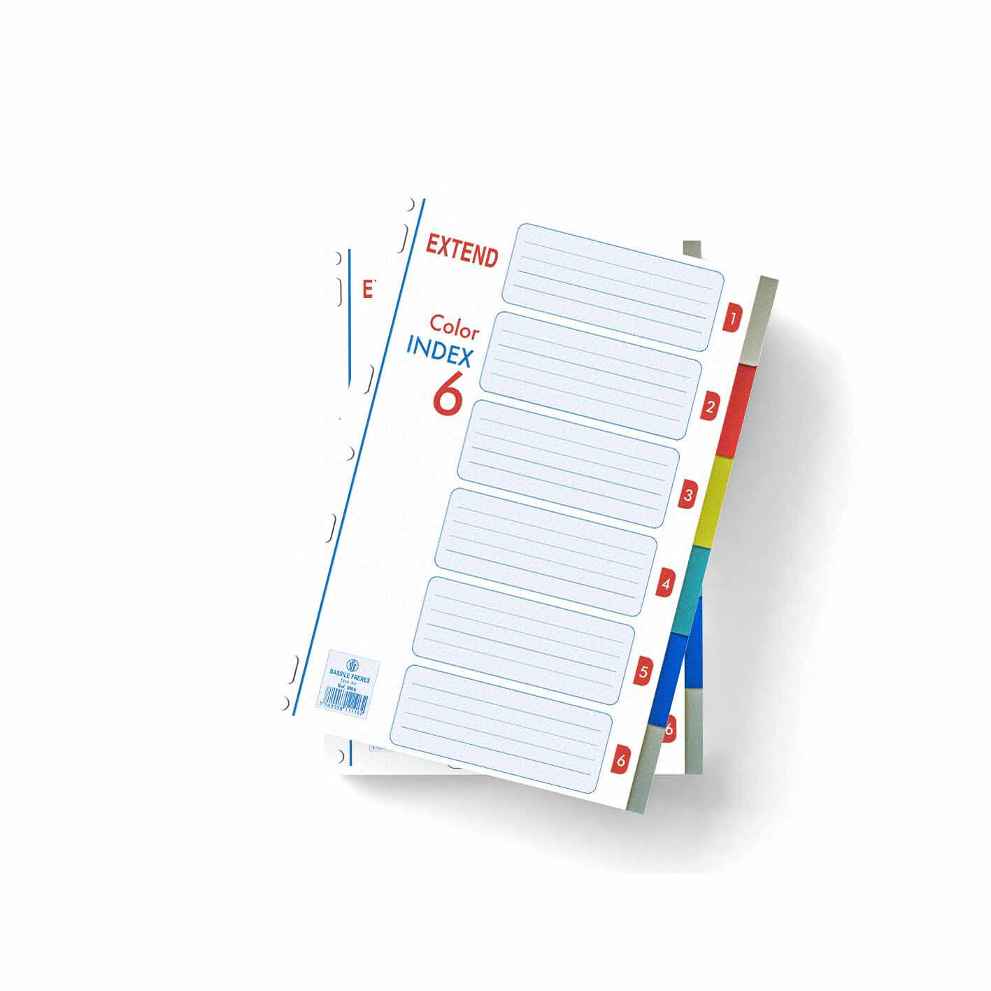 Librairie Memoires. Separators A4 6parts Colored Plastic Extend