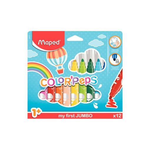 Picture of Felt pens 12colors Jumbo Maped