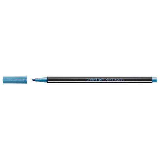 Picture of Fiber Pen Metallic Blue 1mm Stabilo Pen 68