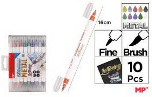 Picture of Fiber Pen Pack 10colors Metallic Fine Twin Tip MP