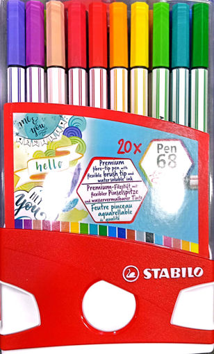Picture of Fiber Pen Pack 20colors 1mm Brush Tip Stabilo Pen