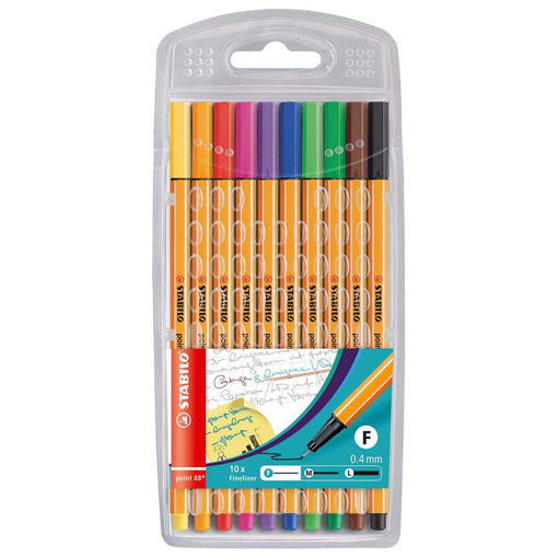 Picture of Fineliner Pack 10colors 0.4mm Stabilo Point 88