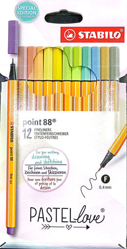 Picture of Fineliner Pack 12colors Pastel 0.4mm Stabilo Point