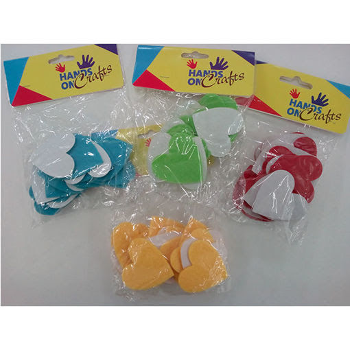 Picture of Foam 5cm Colored 20pcs Heart Hand Craft