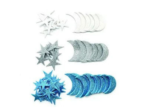 Picture of Gliter Foam 60pcs Moon And Star Hand Craft