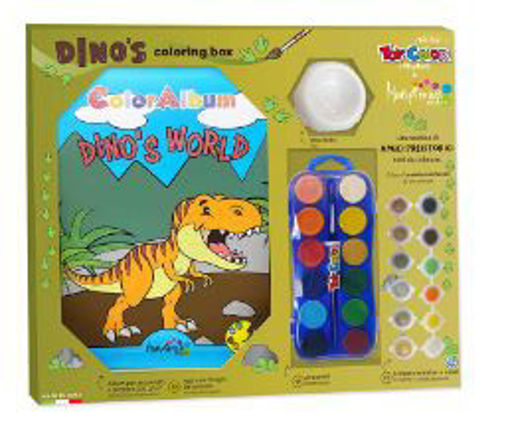 Picture of English Coloring Book With Paints Toycolor,Dinosau