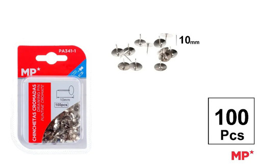 Picture of Map Pins 100pcs Silver 10mm MP